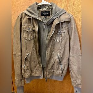 LA Coalition Hooded Pleather Jacket